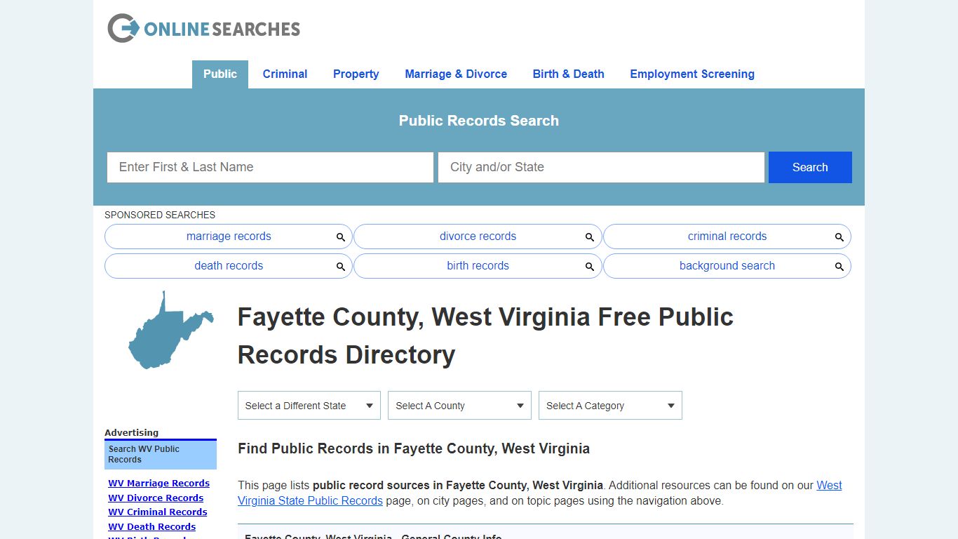 Fayette County, West Virginia Public Records Directory